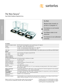 Thumbnail of document Data Sheet - Practum/Quintix/Secura Series, Sartorius Analytical Balance
